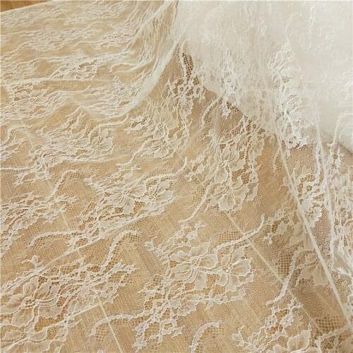 French Lace Fabric, Soft Lace Fabric, Hollowed Out Tulle Fabric, Bridal Lace Fabric By Yard 59" Wide