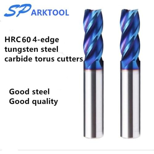 HRC60 Corner Rounding Carbide end mill Alloy Coating Tungsten Steel Cutting Tool 4Flutes Milling Cutter CNC maching End mill