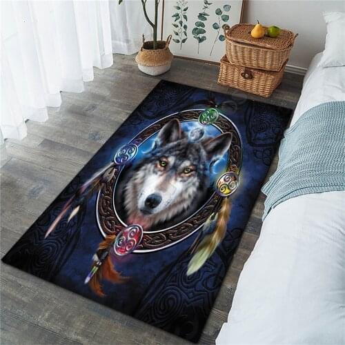 Galaxy Wolf Area Rug 3D All Over Printed Non-slip Mat Dining Room Living Room Soft Bedroom Carpet 02