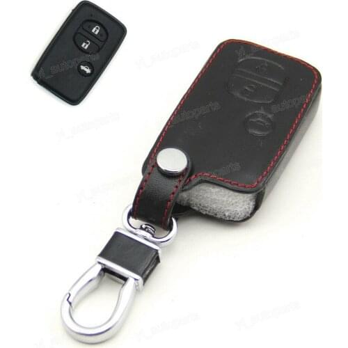 Leather Case Cover Holder For Subaru XV BRZ Legacy Remote Smart Key 3 Buttons HYQ14AAB HYQ14ACX