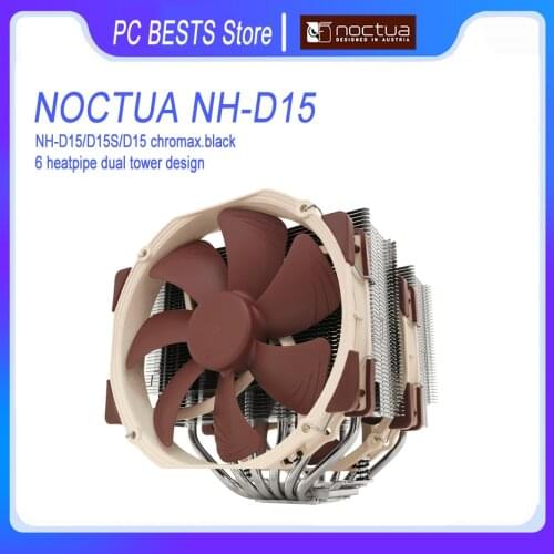 Noctua NH-D15 D15S D15 chromax.black 6 heatpipe dual tower design CPU cooler 140mm PWM Cooling fan For Intel AMD