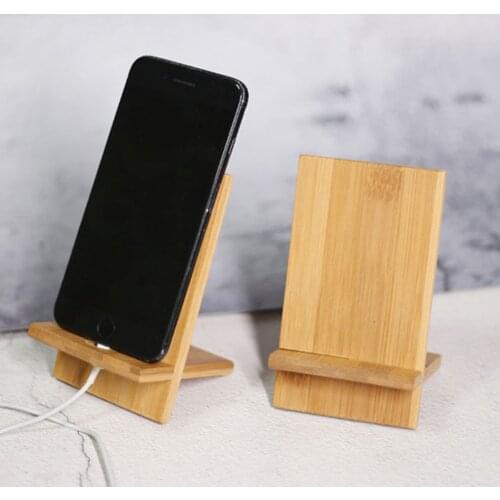 Mini Hard Durable Material Phone Support Bracket Universal Creative Bamboo Mobile Phone Desktop Stand Cellphone Holder Stand