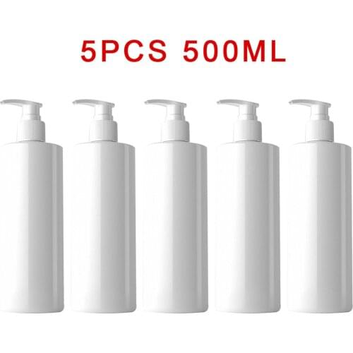 Reuseful Empty Pump Bottles 500ml Plastic With Pump Dispensers 5PCS PET