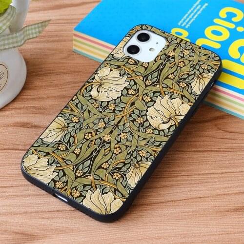 For iPhone William Morris Pimpernel Soft TPU border Apple iPhone Case