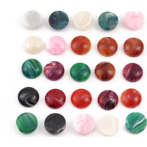 New Fashion 30pcs/Lot 10/12mm Mix Colors Style Flat back Resin Imitation Marble Cabochons Cameo Base Cabochons DIY accessories