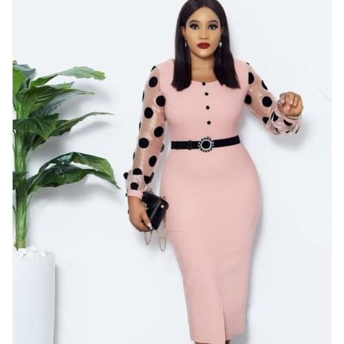 2021 Clothing New Fashion Popite WomenS Dress Slim Mid Length With Long Sleeves At Waist Skirt