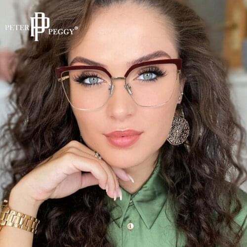 Cat Eye Eyebrow Design Computer Glasses Women Oversized TR90 Anti Blue Light Eyeglasses Goggle Gaming Eyewear Optical Frames