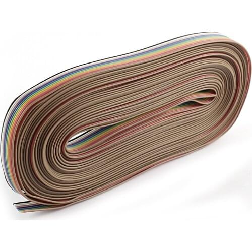 UXCELL 40Ft 12M Long 10 Way 10 Pin Rainbow Color Flat Ribbon Cable Idc Wire 1.27Mm Spacing Diy