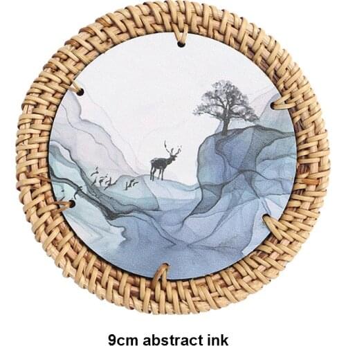 Pad Coasters Kitchen Table Mats Rattan Coaster Bowl Padding Mat Insulation Pad Round Placemats Hand-made Rattan Insulation Pads