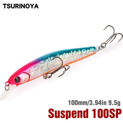 TSURINOYA NEW Suspending Minnow Fishing Lure DW70 100mm 9.5g Artificial Swimbait Wobbler Jerkbait Pike Bass Lure Crankbait
