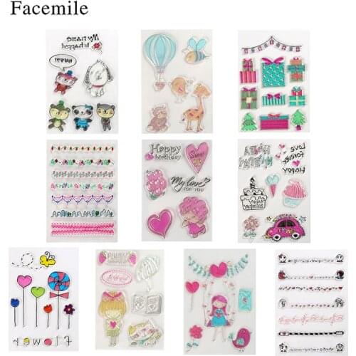 Facemile 1PCS Clear Stamp Leaf Flower Animal Transparent Stamp For DIY Scrapbooking/Card Making/ Decoration Supplies