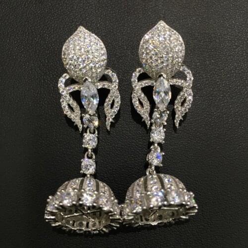 Earring jackets 925 sterling silver with cubic zircon DIY jewelry you can design it with different beads tassels fashion jewelry