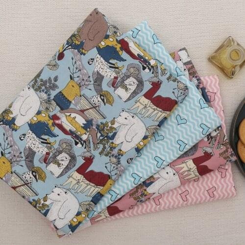 DIY Sewing Quilting Fat Quarters Material For Baby&Child Tilda Bear Cartoon100% Cotton Fabric Kids Dress Cotton Patchwork Cloth
