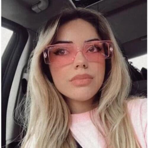 2021 Rectangle Shape Sunglasses For Women Ins Outdoor Eyeglasses Colored Frame Sun Glasses Trend Versatile Glasses UV400