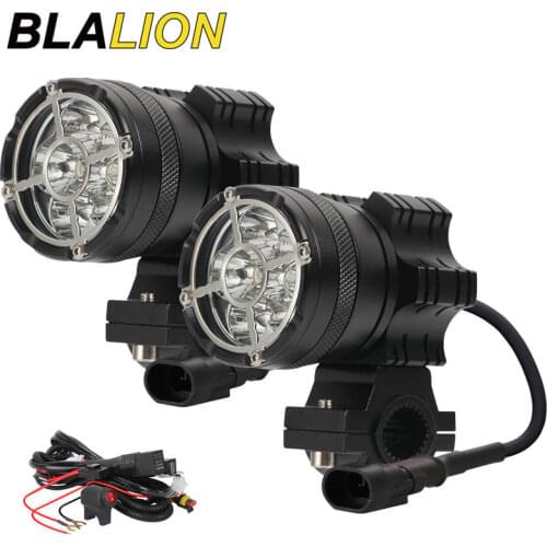 12-80V LED Motorcycle Spotlight Three Modes Strong Light/Double Strobe/Left And Right Strobe 6000K Ultra-Long Range Fog Lights