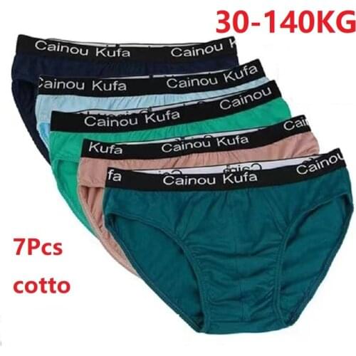 7Pcs/Lot MenS Underwear MenS Mid-Waist Briefs Cotton Loose And Breathable 7XL Large Size Briefs In Random Colors