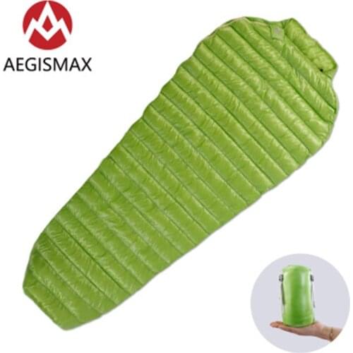 AEGISMAX MINI 800FP Ultralight Goose Down Outdoor Sleeping Bag Mummy Type Splicing 43℉~52℉ Camping Hiking Waterproof