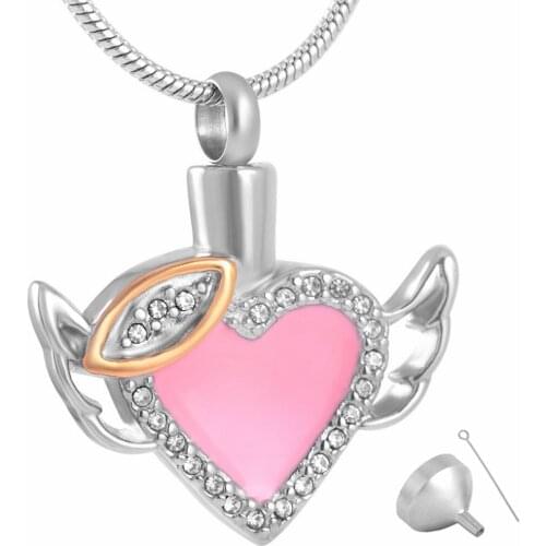 8341 "Always In My Heart" Heart Cremation Jewelry Pendant Keepsake Memorial Urn Necklace
