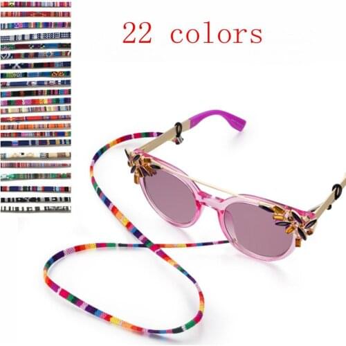 100pcs/lot 5mm wide Retro Eyeglass sunglasses cotton neck string cord retainer strap eyewear lanyard holder