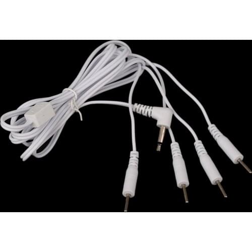 3.5mm Plug 2/4 Way TENS Electrode Cable Leading Wire for Digital Slimming Body Therapy Massager Electrode Pads