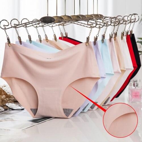 3Pcs/Set Briefs Cotton Panties Womens Underwear Sexy Panties Female Seamless Underpants Solid Color Lady Pantys Lingerie M-XXL