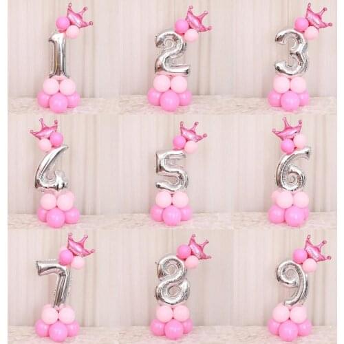 32inch Number Foil Ballons Happy Birthday Ballons Baby Shower 1st Birthday Party Decorations Kids 1 2 3 4 5 Year Party Baloons