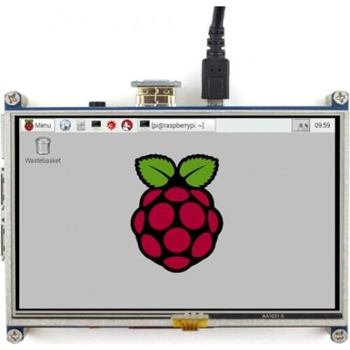 5inch Resistive Touch Screen HDMI Monitor Supports Raspberry Pi 4 Raspbian/Ubuntu/Kali/Retropie, 800x480 Resolution