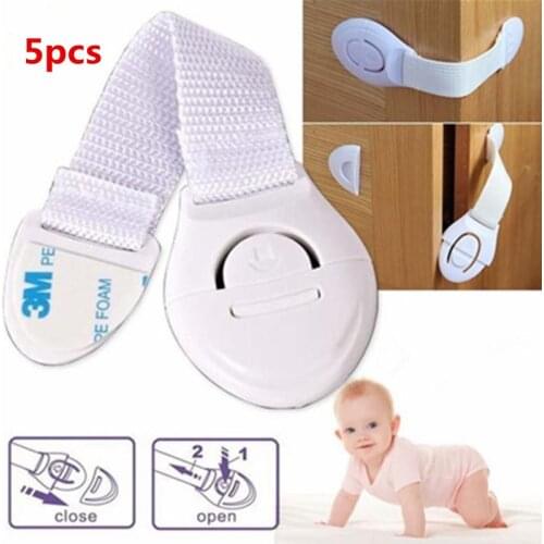 5Pcs/Set Cabinet Locks & Straps Baby Child Fridge Drawer Door Cabinet Cupboard Safety Lock drawer lock lock safety