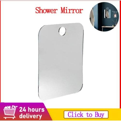 Anti Fog Shower Mirror Acrylic Fogless Fog Free Mirror Washroom For Man Shaving Mirror Bathroom Travel Accessories Decor Mirror