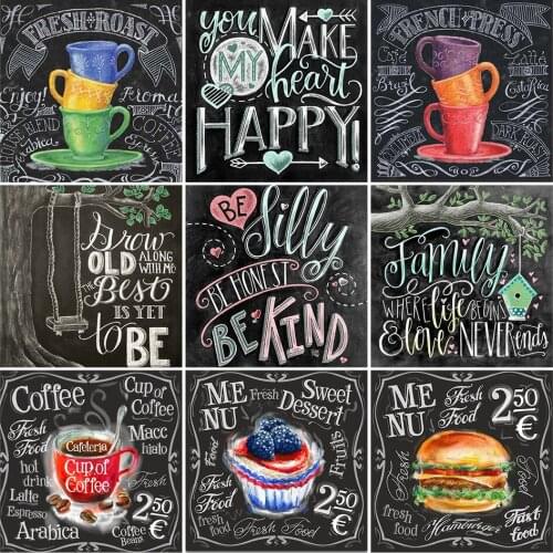 5D DIY Diamond Painting "Blackboard text" Cross Stitch Full Square Diamond Embroidery Rhinestone Mosaic Picture Home Decor Gift