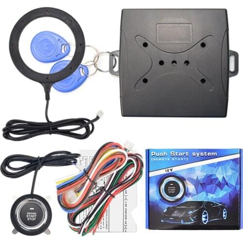 12V Auto Car Alarm One Start Stop Button Engine Push Button RFID Lock Ignition Switch Keyless Entry Starter Anti-theft System