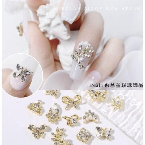 Butterfly Manicure Drill Metal Inlaid Diamond Nail Sequin Three Dimensional Imitation Zircon Crown Bear