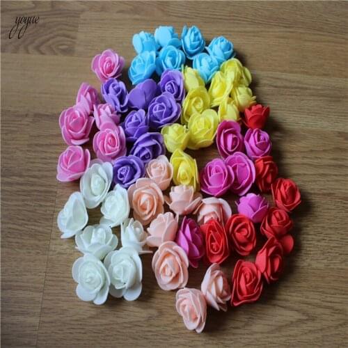 YOYUE 5000pcs/lot 3.5cm Artificial Foam Flower Heads DIY Teddy Bear Mold Pe Rose Bear Accessories Wedding Decor Valentines Gift