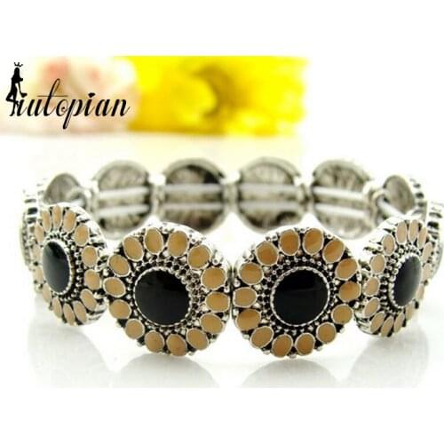 Iutopian Brand Clear Up Low Price Vintage Retro Flower Bracelet For Women Bohemia Anti Allergy Adjustable #SP074