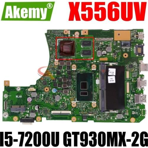 AKEMY X556URK Laptopmotherboard for ASUS X556UV X556UR X556UB X556UF X556UQ X556U original mainboard 4GB-RAM I5-7200U GT930MX-2G