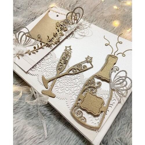 Metal Cutting Dies Cut Dies 3Pcs Wine Bottles Stencil for Scrapbooking Cards Paper Craft Template Dies New Arrival 2021