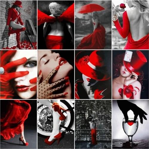 HUACAN Paint By Numbers Woman HandPainted Painting Art Gift DIY Pictures By Number Figure Kits Home Decor