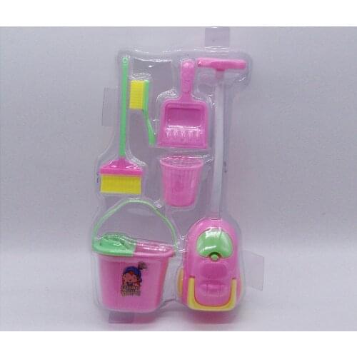 6 Itemd /pack Doll Cleaning House Tools Doll Household Kit Cleaning Accessories Play House Toys Kid Gift for Dolls Accessories