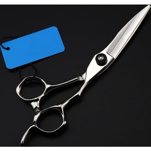 Professional japan 440c steel 6 '' black screw Curved cut hair scissors cutting barber haircut shears hairdressing scissors