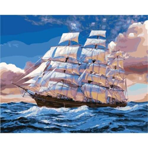 PAINTBOY Framed Seascape DIY Painting By Numbers On Canvas Wall Art Coloring By Numbers Home Decor For Living Room Wall