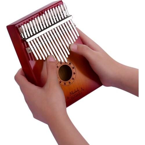 Muslady Kalimba 17 Keys Thumb Piano Mbira Finger Piano Solid Wood Metal Material Portable Finger Piano for Kids Adults Beginner