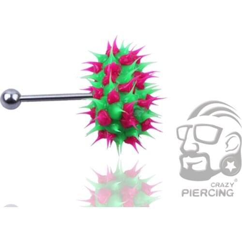 Silicone Tongue Piercing Vibrating Tongue Barbell Stainless Steel Tongue Ring Jewelry With free Battery