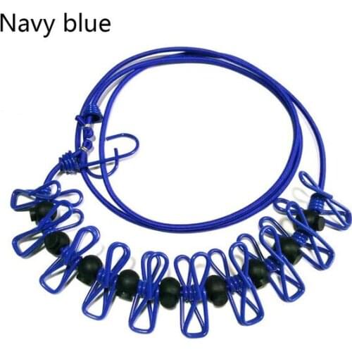 Portable Travel Elastic Clothesline Adjustable Clothes Line with 12pcs Clothespin for Outdoor Drying Rack for Clothes