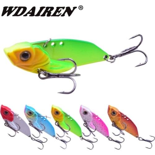 1Pcs Metal Vib Blade Fishing Lure 4.8cm 9g winter Sinking Vibration Bait 3D Eyes Artificial Vibe Bass Pike Perch Long Shot Lures