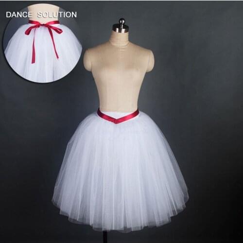 5 Layers of Soft Tulles Ballet Tutu Skirt with Ribbon in the Waist Line and Big Bow at the Back 3 Colors Available 17309