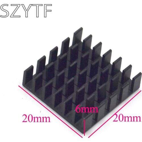 Heat sink 20*20*6MM (black broken groove) high-quality radiator 10pcs