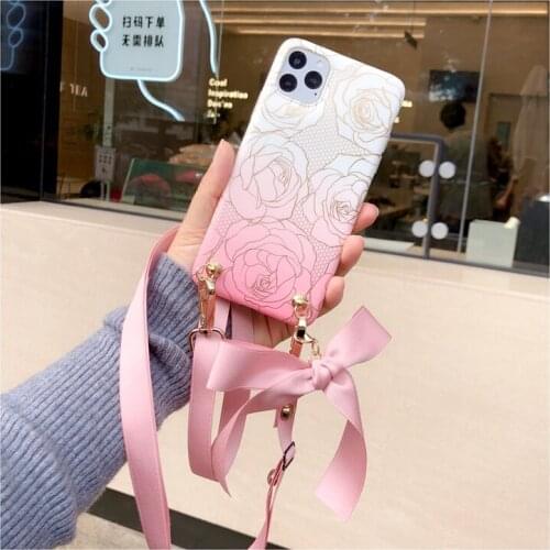 Rose marble crossbody shoulder case for samsung galaxy S20ultra S8 S9 S10 S20 plus note8 note9 note10 pro A40 A50 A70 A51 A71