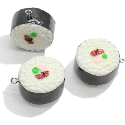 Cute Resin Japanese Round Rice Balls Sushi Food Flatback Charms Cabochon For DIY Earring Bracelet Craft Making