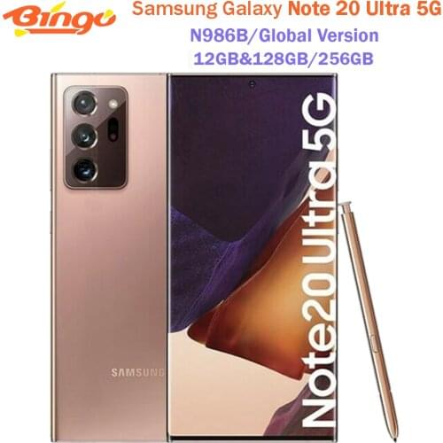 Samsung Galaxy Note 20 Ultra 5G Note20 N986B Global Version Octa Core Exynos 990 6.9" 12GB&128GB/256GB 108MP&Dual 12MP Cellphone