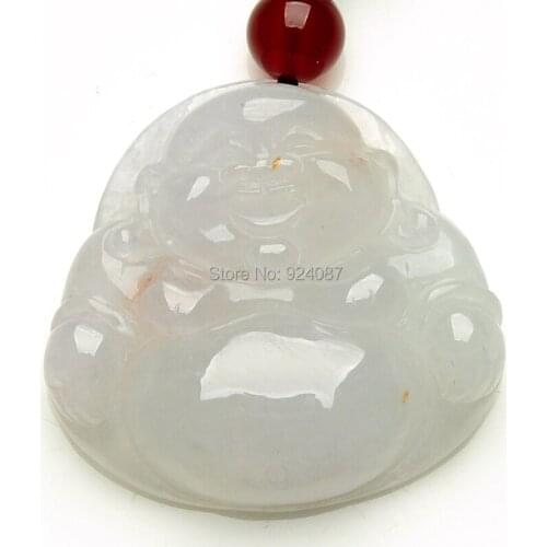 Special ice waxy kind of Jadeite Jade Buddha Pendant Burma jade a cargo of Maitreya Foyu pendant with a certificate